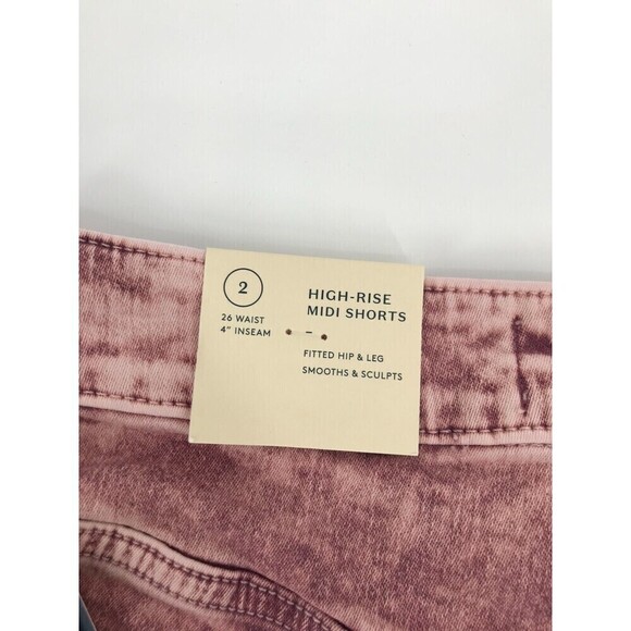 Universal Threads‎ Womens High Rise Midi Denim Jean Shorts Size 2/26 Pink - Picture 8 of 10
